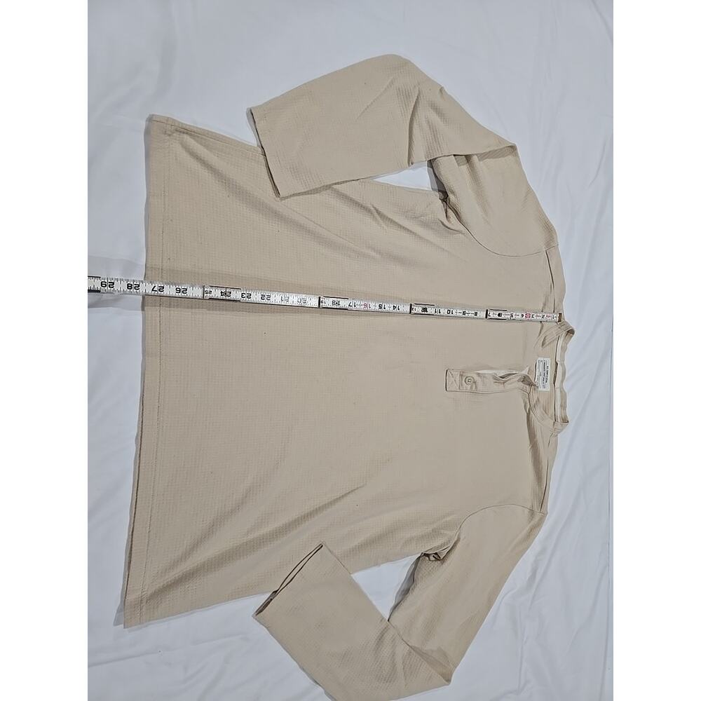 REI Co-Op Farlands Henley Womens Sz Large Cotton Long Sleeve Tan